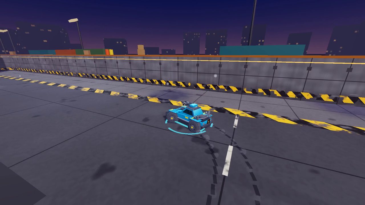 Opening drive through a Vroom Boom arena